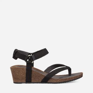 Teva Mahonia Wedge Thong Damen Sandalen Schwarz (Österreich)